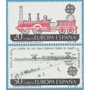 SPANIEN 1988 M2828-9** Europa Cept – lok – optisk telegraf 2 kpl