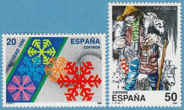SPANIEN 1988 M2857-8** snökristaller - fåraherde 2 kpl