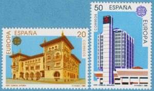 SPANIEN 1990 M2937-8** Europa Cept – postkontor 2 kpl
