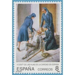 SPANIEN 1990 M2947** Caritas – målning av López Alonso 1 kpl