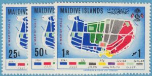 MALDIVERNA 1961 M74-6** karta 3 st enda i serien