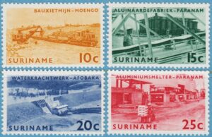 SURINAME 1965 M474-7** industrier med järnväg och vattenkraftverk 4 kpl