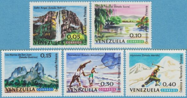 VENEZUELA 1964 M1550-4** vyer - fiske - bergsbestigning 5 kpl