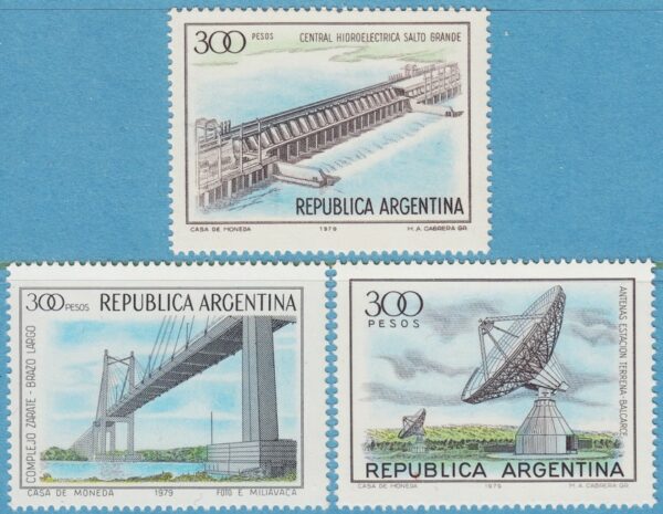 ARGENTINA 1980 M1435-7** vattenkraftverk - bro - antenn 3 kpl
