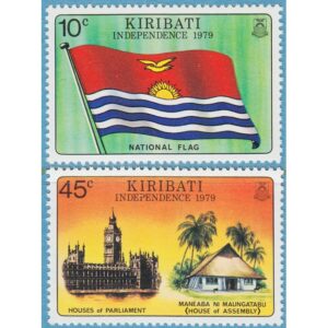 KIRIBATI 1979 M336-7** flagga parlamentsbyggnad 2 kpl