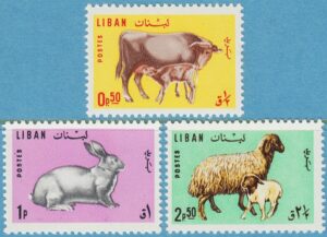 LIBANON 1965 M911-3** ko – hare – får 3 kpl