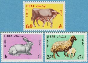 LIBANON 1965 M911-3** ko – hare – får 3 kpl