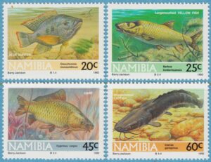 NAMIBIA 1992 M719-22** sötvattenfiskar 4 kpl