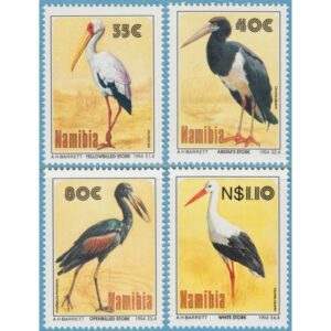 NAMIBIA 1994 M776-9** afrikansk ibisstork – abdimstork – afrikansk gapnäbbstork – vit stork 4 kpl