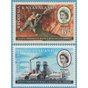 RHODESIA & NYASALAND 1961 M40-1** gruvor 2 kpl