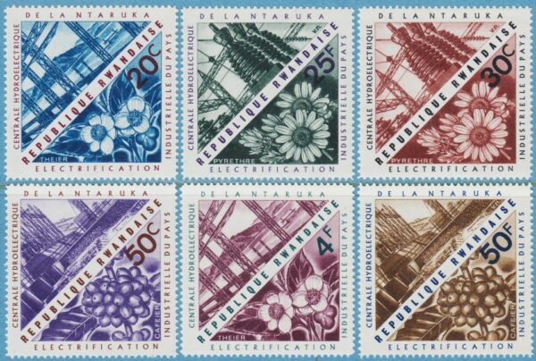 RWANDA 1967 M209-14** vattenkraftverk i Ntaruka 6 kpl