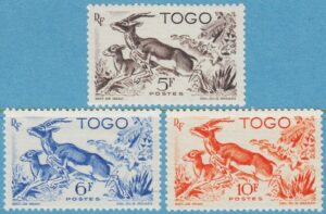 TOGO 1947 M207-9** rödpannad gasell 3 st enda i serien