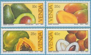 VENDA 1983 M82-5** avokado mango papaya litchi 4 kpl