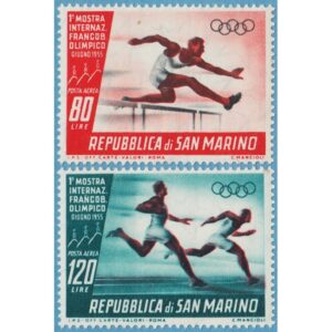 SAN MARINO 1955 M527-8** häcklöpning  stafett 2 kpl