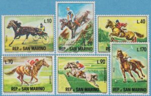 SAN MARINO 1966 M850-5** hästsport 6 kpl