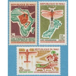 MALI 1964 M83-5** kamp mot vandringsgräshoppor 3 kpl