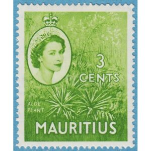 MAURITIUS 1954 M244** aloe – enda i serien