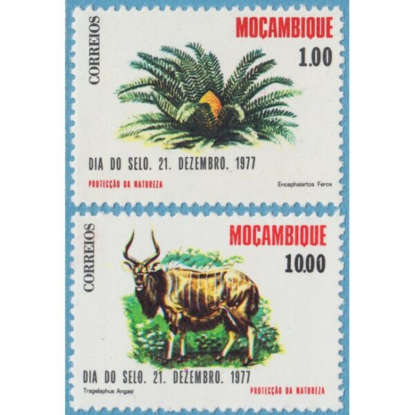 MOCAMBIQUE 1977 M640-1** växt - nyala 2 kpl