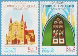 PAKISTAN 1978 M458-9** St Patrickskatedralen i Karachi 2 kpl
