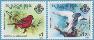 ZIL ELOIGNE SESEL 1980 M9+11** röd fody – fetärna – enda fåglar i serien