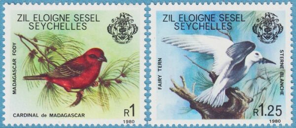 ZIL ELOIGNE SESEL 1980 M9+11** röd fody - fetärna - enda fåglar i serien