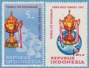 INDONESIEN 1967 M581-2** Thomas Cup  badminton 2 kpl
