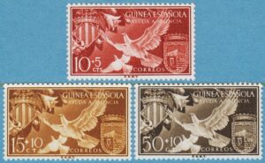 SPANSKA GUINEA 1958 M338-40** duvor 3 kpl