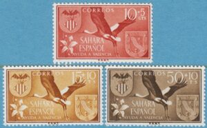 SPANSKA SAHARA 1958 M177-9** vit stork 3 kpl