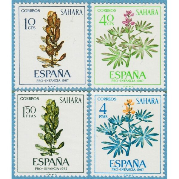 SPANSKA SAHARA 1967 M287-90** växter 4 kpl
