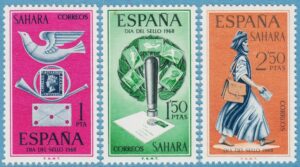 SPANSKA SAHARA 1968 M299-01** frimärkets dag 3 kpl