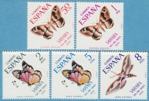 SPANSKA SAHARA 1970 M314-8** fjärilar 5 kpl