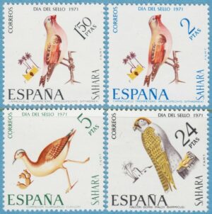 SPANSKA SAHARA 1971 M324-7** ökentrumpetare – ökenlöpare – slagfalk 4 kpl