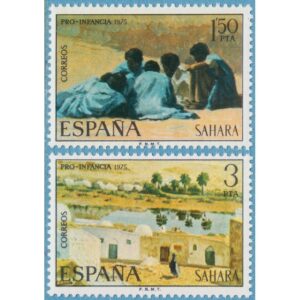 SPANSKA SAHARA 1975 M351-2** målningar 2 kpl