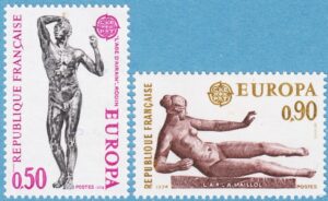 FRANKRIKE 1974 M1869-70** Europa Cept – skulpturer 2 kpl