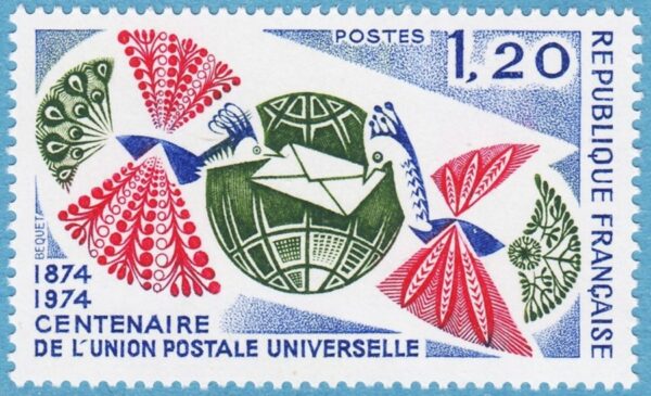 FRANKRIKE 1974 M1887** UPU 1 kpl