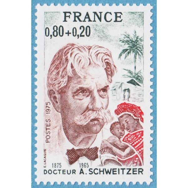 FRANKRIKE 1975 M1901** Albert Schweizer 1 kpl