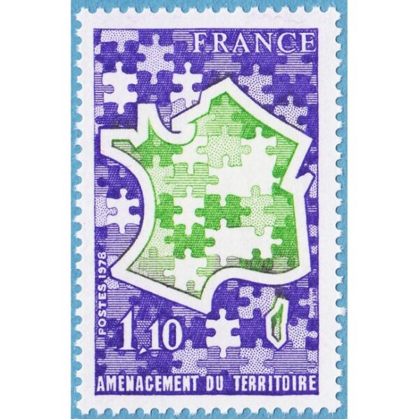 FRANKRIKE 1978 M2072** pusselkarta 1 kpl
