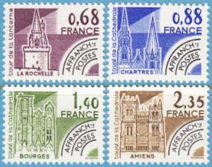FRANKRIKE 1979 M2163-6** fyr – katedraler 4 kpl