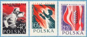 POLEN 1957 M1025-7** brandförsvar 3 kpl