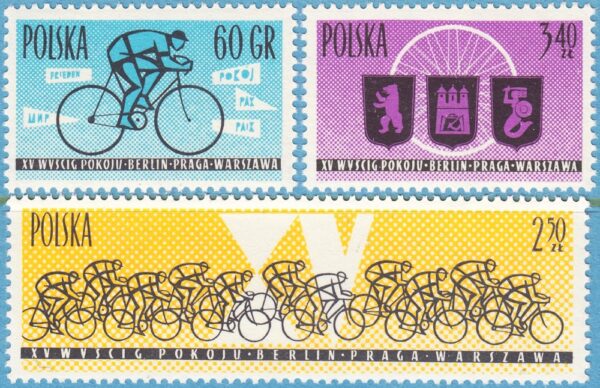POLEN 1962 M1306-8** cykeltävling 3 kpl