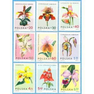 POLEN 1965 M1612-20** orkidéer 9 kpl