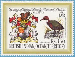 BRITISH INDIAN OCEAN TERRITORY 1971 M43** vitstrupig rall 1 kpl