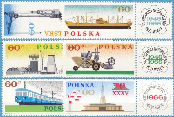 POLEN 1966 M1674-9Zf** Poznan fair 6 kpl