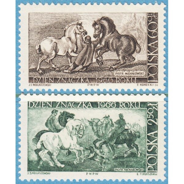 POLEN 1966 M1715-6** frimärkets dag 2 kpl