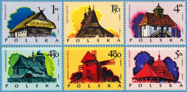POLEN 1974 M2302-7** byggnader 6 kpl