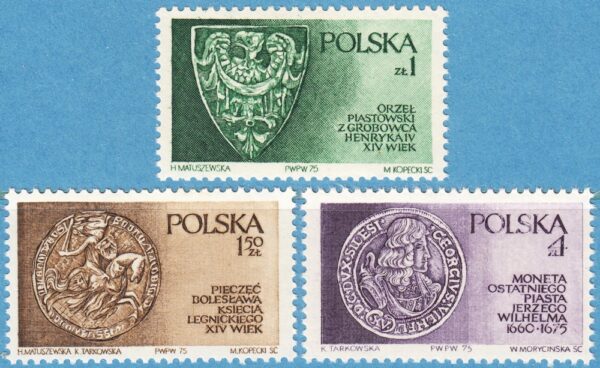 POLEN 1975 M2416-8** Piast dynastin 3 kpl