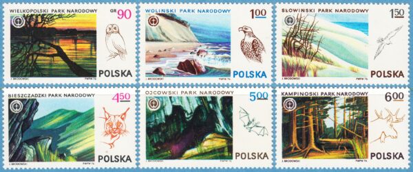 POLEN 1976 M2445-50** nationalparker 6 kpl