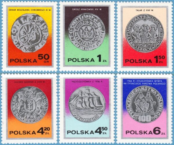 POLEN 1977 M2525-30** mynt 6 kpl