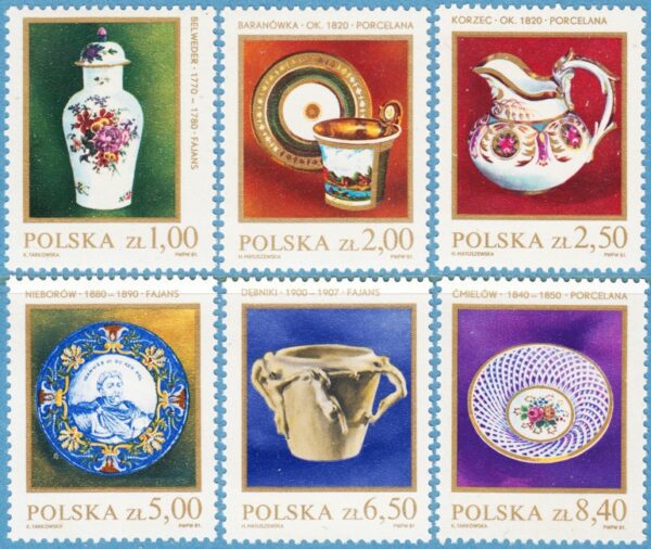POLEN 1981 M2739-44** fajans & porslin 6 kpl