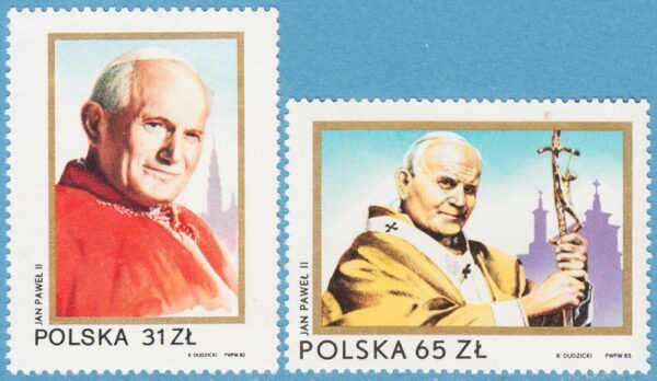 POLEN 1983 M2868-9** påven 2 kpl utan block
